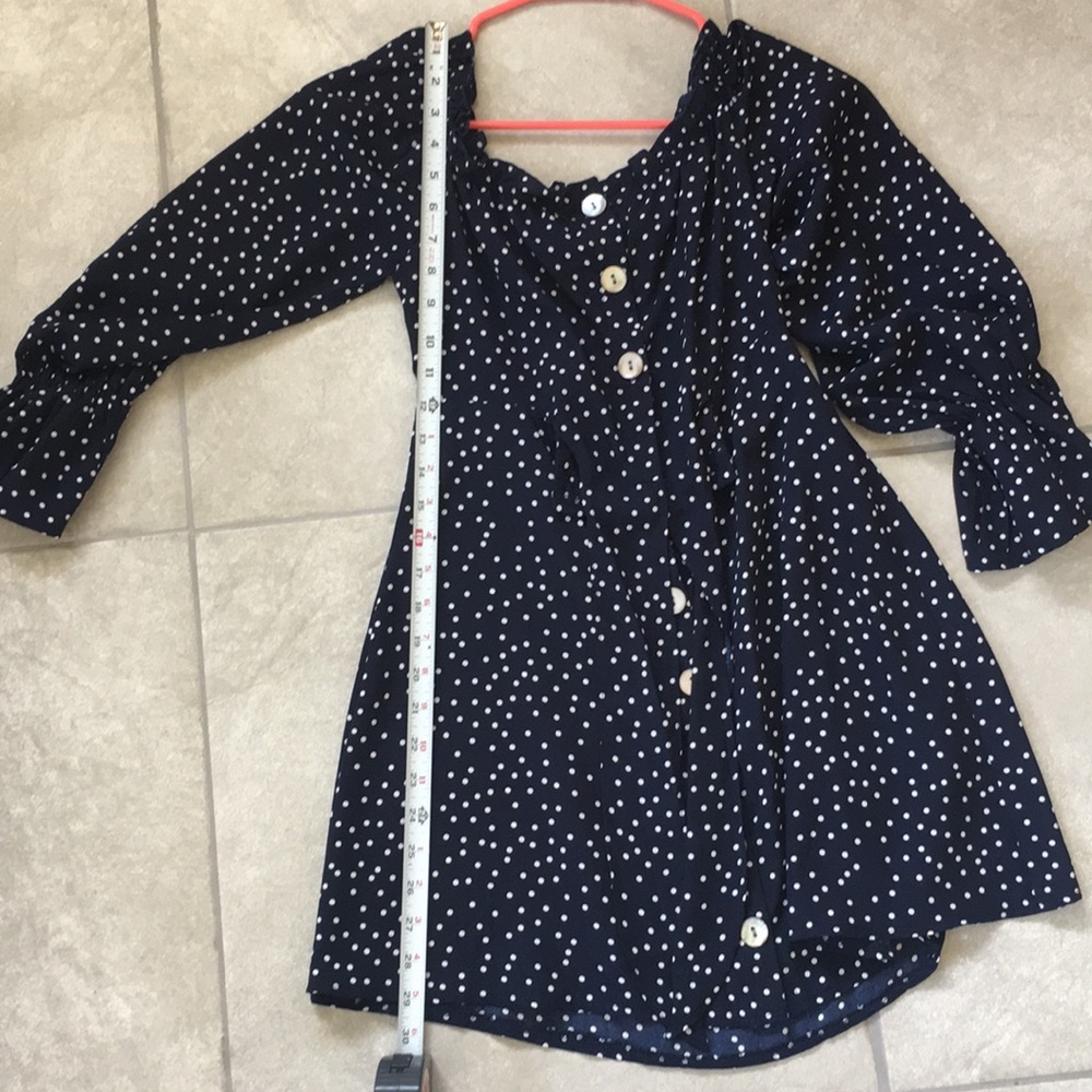 Blue/white polka dotted dress - Picture 10 of 14